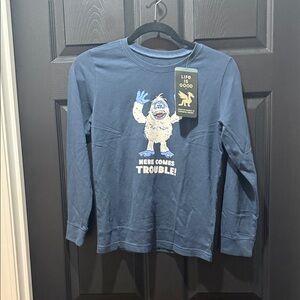 Life Is Good Kids Navy Long Sleeve Tee with Bumble Design